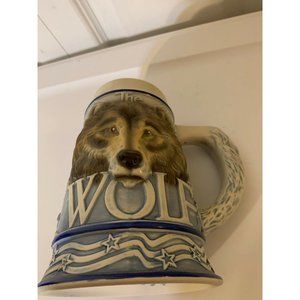 Tom O'Brien American Animal Stein The Grey Wolf Made in Brazil by Ceramarte 2000